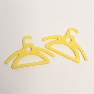 yellow doll hangers 2 piece 2 inches wide closet room accessories
